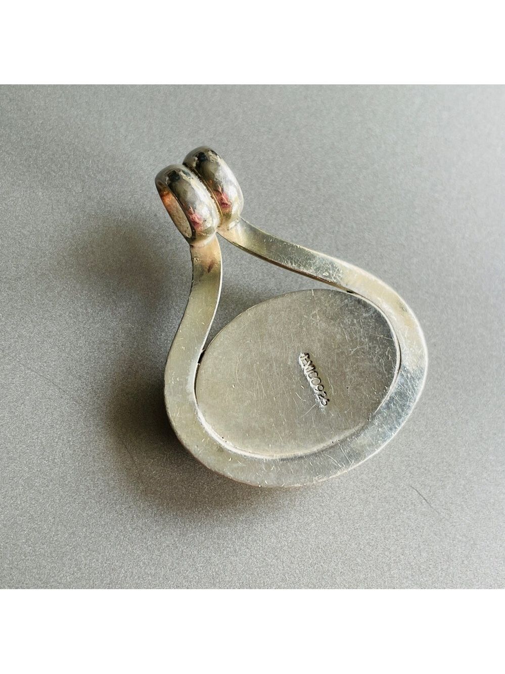 Vintage Mexico Abalone Shell Sterling Silver Split Bail Large Pendant Ne… - Picture 2 of 6